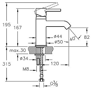 Смеситель для раковины Vitra Minimax S купить в интернет-магазине сантехники Sanbest