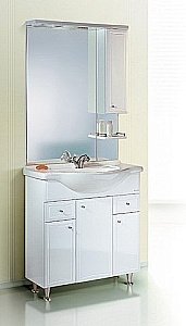 Тумба с раковиной с бельевой корзиной AQWELLA Барселона 75 Т7/к для ванной в интернет-магазине Sanbest