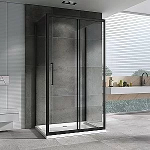 Душевой уголок ABBER Schwarzer Diamant AG30160BH-S100B-S100B 160х100 стекло прозрачное/профиль черный купить в интернет-магазине Sanbest