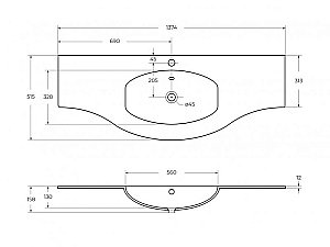 Тумба с раковиной Cezares Vague 138 Bianco lucido для ванной в интернет-магазине Sanbest