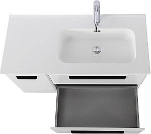 Тумба с раковиной Cezares ECO-CER-N 100 ECO-CER-N-1000-2C-1A-SO-BL белая глянцевая для ванной в интернет-магазине Sanbest