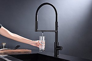 Смеситель для кухни Paulmark Tornado To213402-WH белый матовый купить в интернет-магазине сантехники Sanbest