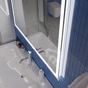 Зеркало BelBagno SPC-GRT-1000-800-LED-TCH-SND 100х80 в ванную от интернет-магазине сантехники Sanbest