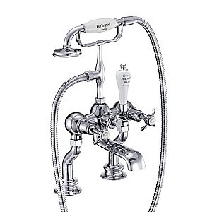 Смеситель для ванны Burlington Regent ANR15-QT хром/ручки белые купить в интернет-магазине сантехники Sanbest