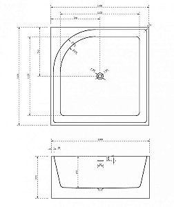 Акриловая ванна Abber AB9337 140х140 купить в интернет-магазине Sanbest