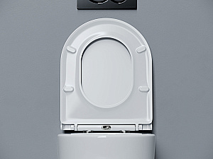 Унитаз подвесной Ceramica Nova Voga CN4012T белый, безободковый, с крышкой микролифт, слив торнадо купить в интернет-магазине Sanbest