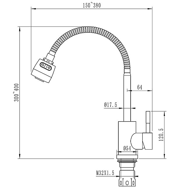 Смеситель для кухни 35k MIXLINE MLSS-0302 купить в интернет-магазине сантехники Sanbest