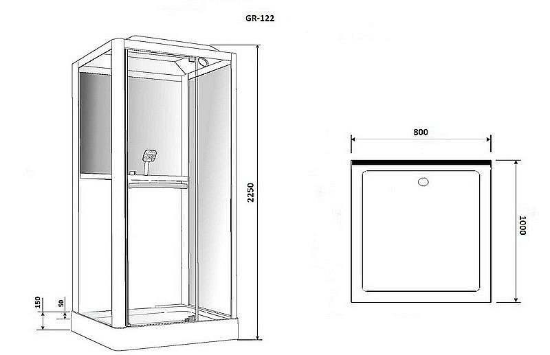 Душевая кабина Grossman GR122 80x100 купить в интернет-магазине Sanbest