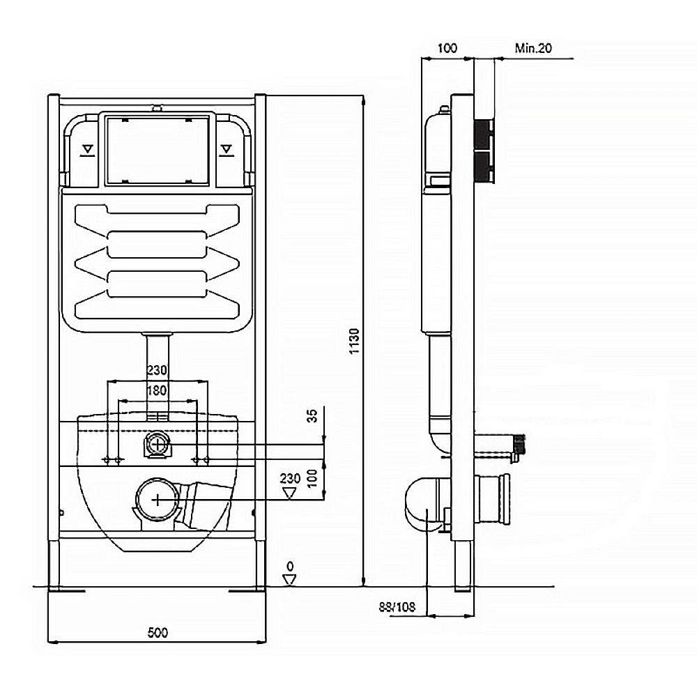 Инсталляция для унитаза Azario AZ-8010-1000 купить в интернет-магазине сантехники Sanbest