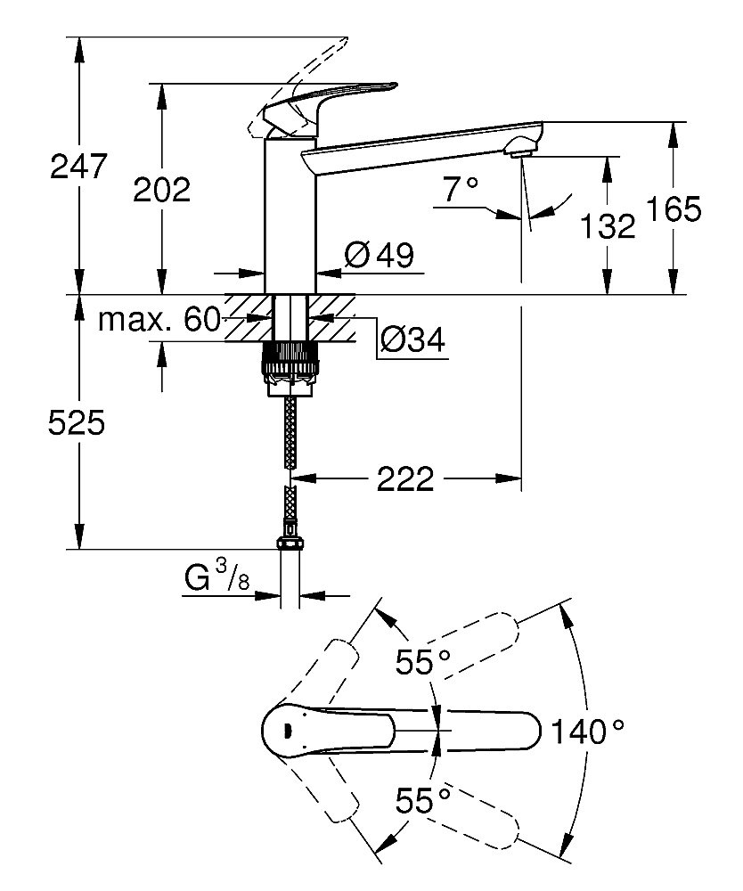 Смеситель для кухни Grohe Eurosmart 30463000 хром купить в интернет-магазине сантехники Sanbest