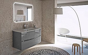 Тумба с раковиной Cezares DALILA 100 Grigio lucido для ванной в интернет-магазине Sanbest