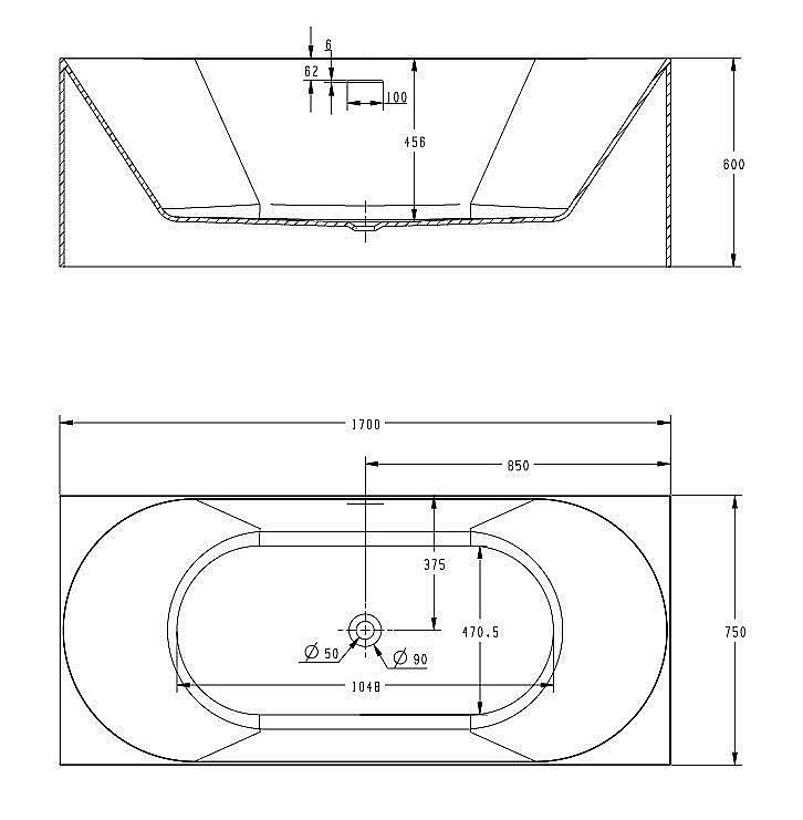 Акриловая ванна ABBER AB9281 купить в интернет-магазине Sanbest
