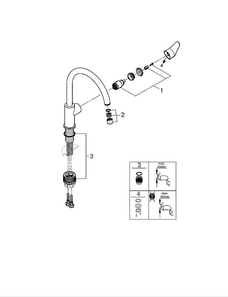 Смеситель для кухни Grohe BauCurve 31231001 хром купить в интернет-магазине сантехники Sanbest