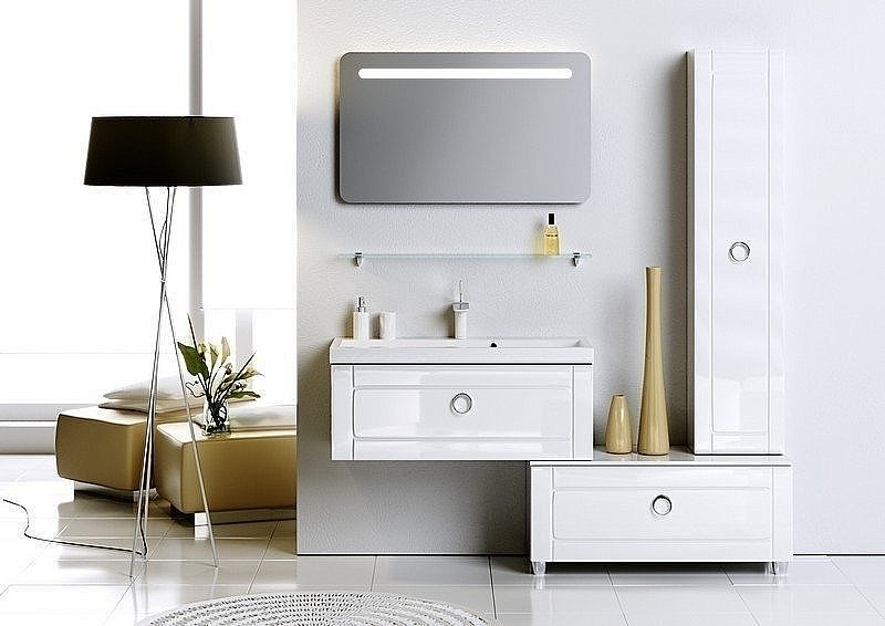 Нижняя тумба Aqwella Infinity 100 Inf.03.10 белая для ванной в интернет-магазине сантехники Sanbest