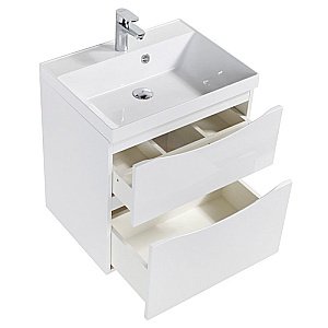 Тумба с раковиной BelBagno MARINO H60-2C-SO-BL-P 60 Bianco Lucido для ванной в интернет-магазине Sanbest