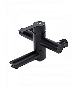 Смеситель для ванны Agger Easy A3121244 с душевым набором, черный матовый купить в интернет-магазине сантехники Sanbest