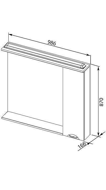 Зеркало со шкафом Aquanet Гретта 100 светлый дуб/белый в ванную от интернет-магазине сантехники Sanbest