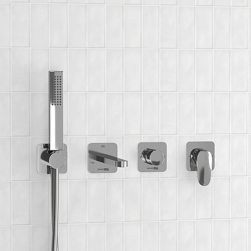 Смеситель для ванны WasserKRAFT Weida SET2852 хром купить в интернет-магазине сантехники Sanbest