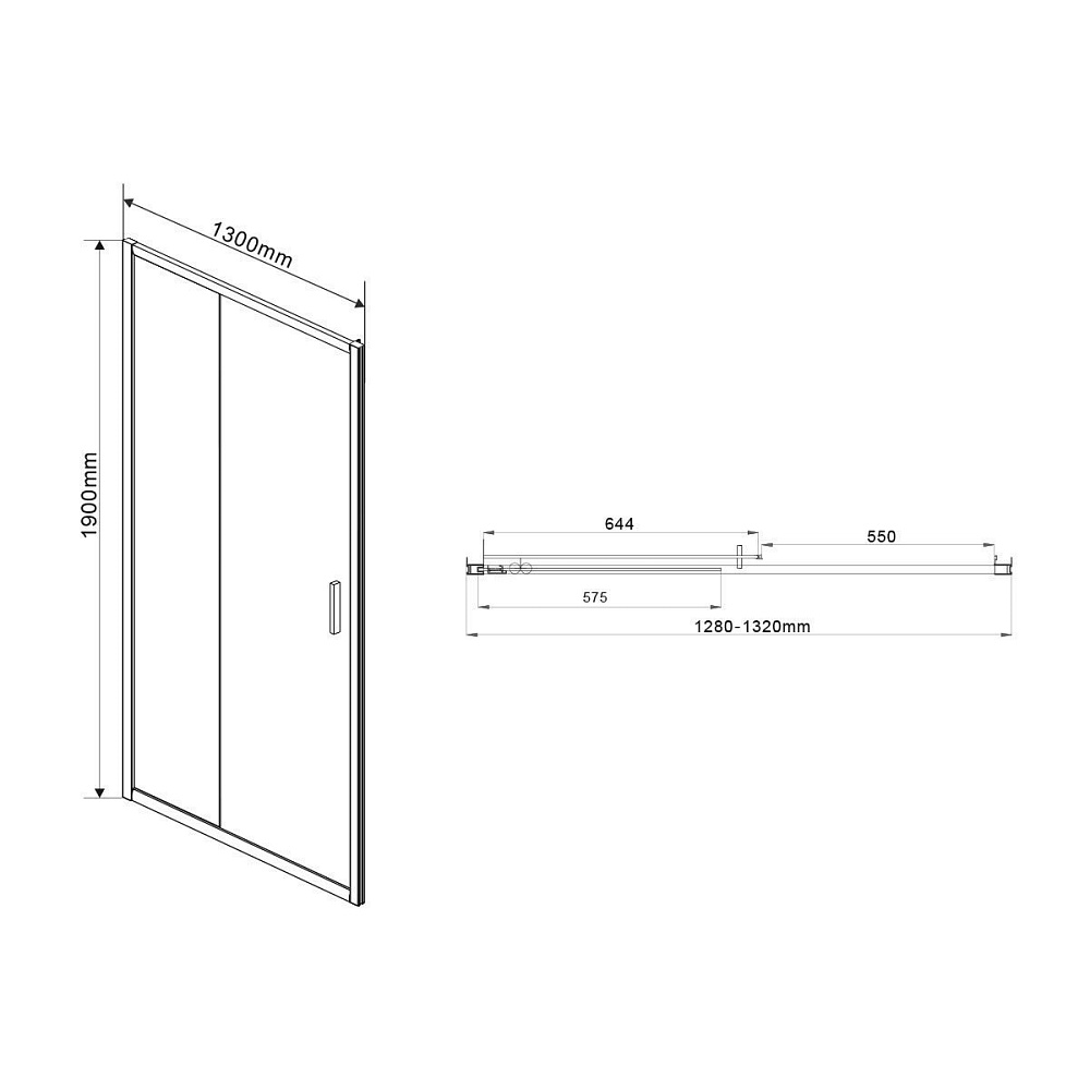 Душевая дверь Vincea Garda VDS-1G130CLB 130 черный купить в интернет-магазине Sanbest