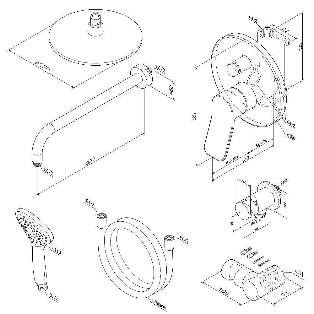 Душевая система AM.PM X-Joy FB85A1RH00 купить в интернет-магазине сантехники Sanbest