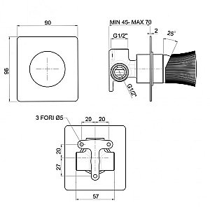 Смеситель для душа PAINI Domus 18CR690PZ хром купить в интернет-магазине сантехники Sanbest