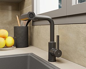 Смеситель для кухни Rush Tinos TI3732-17Grey графит купить в интернет-магазине сантехники Sanbest