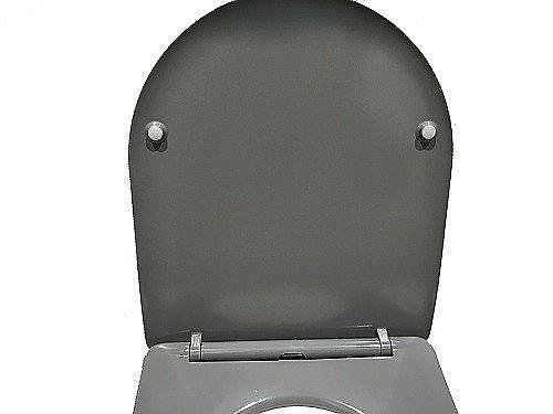 Унитаз подвесной CeramaLux B2330-3MH светло-серый матовый, безободковый, с крышкой микролифт купить в интернет-магазине Sanbest