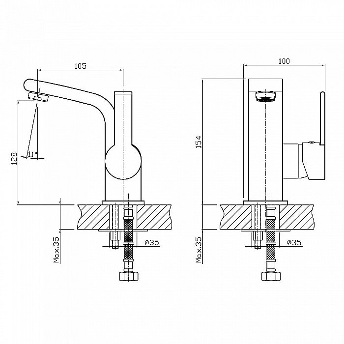 Смеситель для раковины Agger Strong A1402100 хром купить в интернет-магазине сантехники Sanbest
