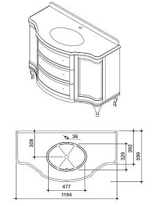 Мебель для ванной Caprigo Imperio 120 для ванной в интернет-магазине Sanbest