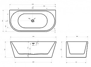 Ванна акриловая ABBER AB9216-1.7MW 170х80 белая матовая купить в интернет-магазине Sanbest