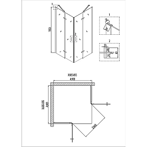 Душевой уголок Niagara "Nova" NG-6613-08, прозрачное закаленное стекло 6мм, 90х90 см купить в интернет-магазине Sanbest