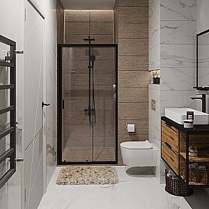 Душевая дверь Niagara Nova NG-82-13AB 130 черная купить в интернет-магазине Sanbest