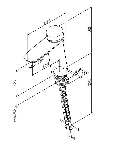 Смеситель для раковины AM.PM Inspire V2.0 F50A02500 купить в интернет-магазине сантехники Sanbest