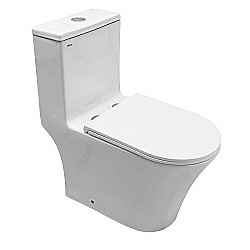 Унитаз моноблок Azario Vally AZ-80687 белый, безободковый, с крышкой микролифт, слив торнадо купить в интернет-магазине Sanbest