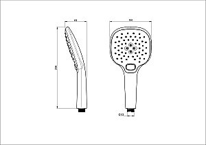 Лейка для душа WONZON & WOGHAND, Черный матовый (WW-88SC02-MB) купить в интернет-магазине сантехники Sanbest