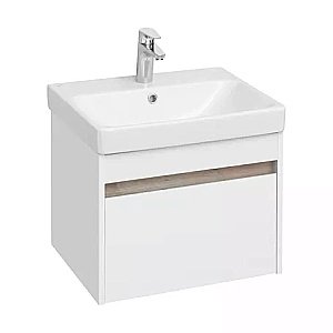 Тумба с раковиной Акватон Марти 55 белая/дуб эндгрейн для ванной в интернет-магазине Sanbest