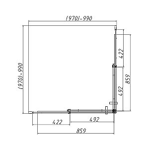 Душевой уголок Vincea Dice VSS-4D100CL 100х100 стекло прозрачное/профиль хром купить в интернет-магазине Sanbest