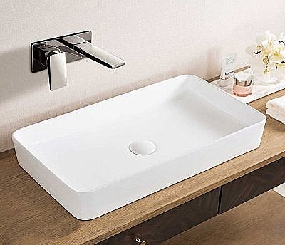 Раковина накладная CeramaLux N 60,5 9396MW белая матовая купить в интернет-магазине Sanbest