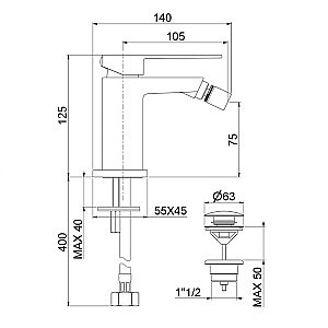 Смеситель для биде Webert Pegaso PE840102740 белый матовый купить в интернет-магазине сантехники Sanbest