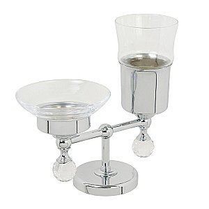 Держатель со стаканом и мыльницей Migliore Amerida ML.AMR-60.410.CR хром/swarovski купить в интернет-магазине сантехники Sanbest