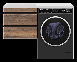 Тумба с раковиной Misty Коломбо - 60 П-Кол06060-011П2Я темное дерево/серый для ванной в интернет-магазине Sanbest