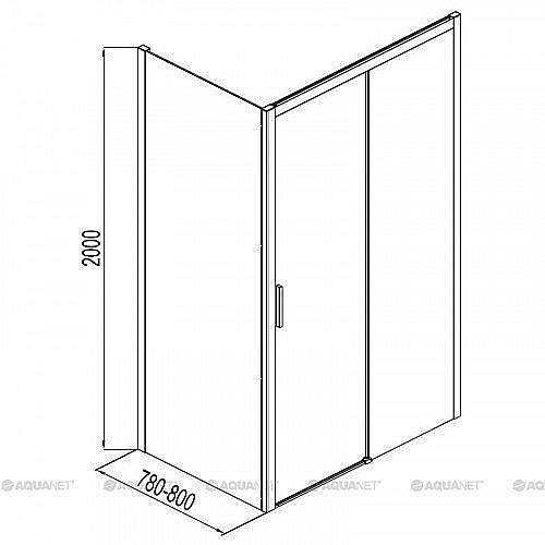 Душевой уголок Aquanet Pleasure 120x80 прозрачное стекло/профиль черный купить в интернет-магазине Sanbest