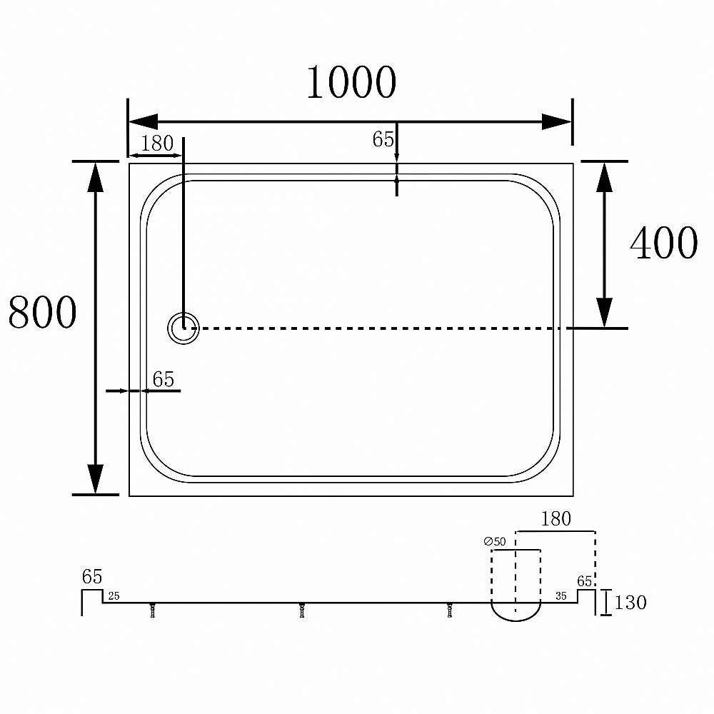Душевой поддон Abber AD3C108 100х80 белый купить в интернет-магазине Sanbest