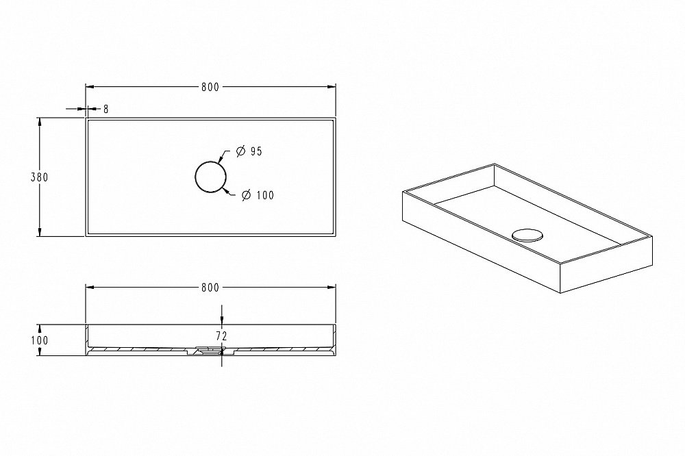 Раковина накладная ABBER Stein AS2622 белая матовая купить в интернет-магазине Sanbest
