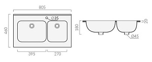 Раковина Grossman GR-3039-2 белая купить в интернет-магазине Sanbest