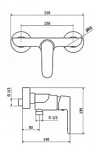Смеситель для душа Cezares ROMANA-DM купить в интернет-магазине сантехники Sanbest