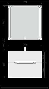 Тумба с раковиной Jorno Modul 80 для ванной в интернет-магазине Sanbest