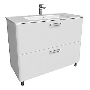 Тумба с раковиной Iddis Brick BRI10WFi95K 100 белая для ванной в интернет-магазине Sanbest