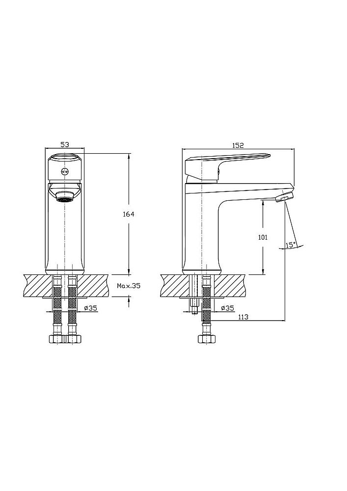 Смеситель для раковины Rush Devon DE7535-11 купить в интернет-магазине сантехники Sanbest