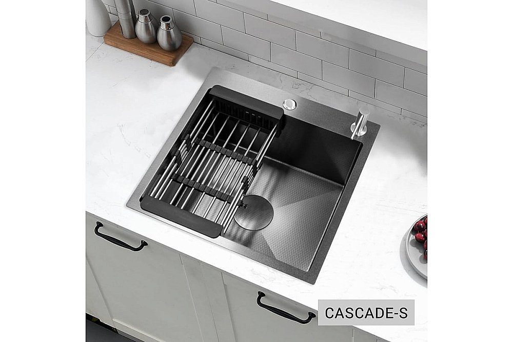 Мойка кухонная Esbano Cascade-S ESMKCASCS темная сталь купить в интернет-магазине сантехники Sanbest